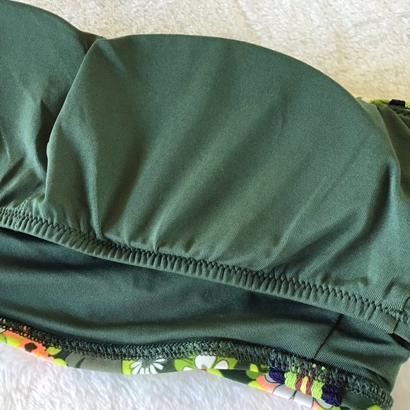 Aerie Swim Cheeky Green  Bandeau Bikini Size XS - Picture 6 of 10